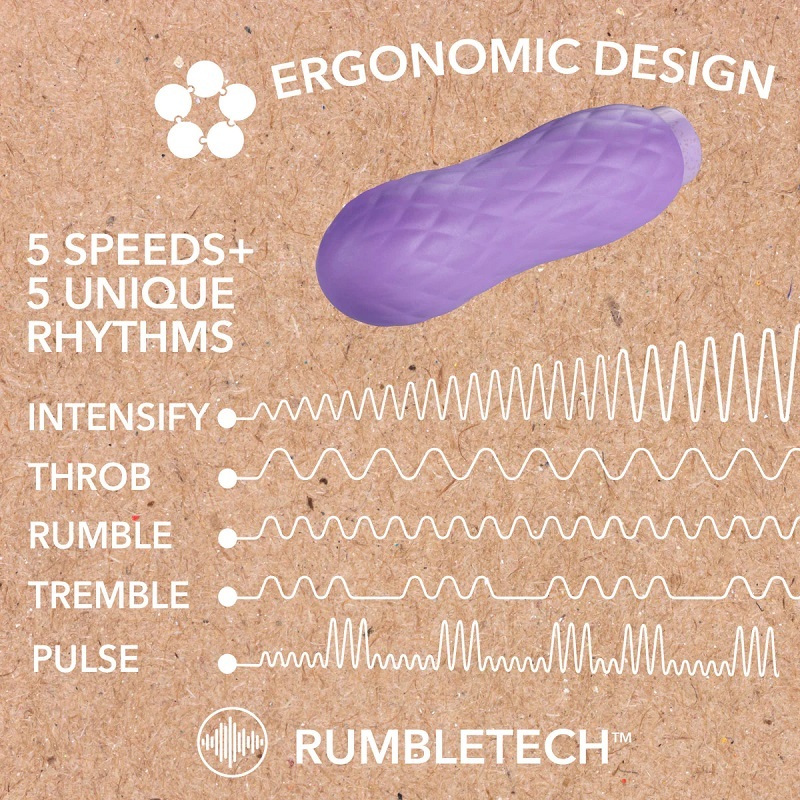 Plant-Based 4"(10.16cm) Multifunction Powerful Vibrator in Lilac Clitoral Stimulator Sustainably Made with BioTouch
