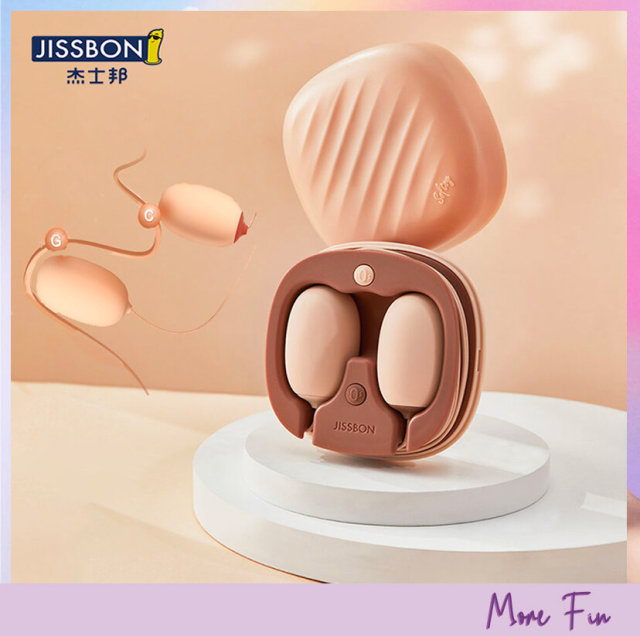 Jissbon Earphones Shaped Double Bullet Vibrator Wired Control with Dual 8 Speed Function for Women C Spot and G Spot