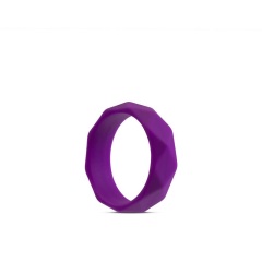 Wellness By Blush Geometric Purple UltraSilk Penis Ring for Men Delayed Ejaculation Made with Puria Silicone