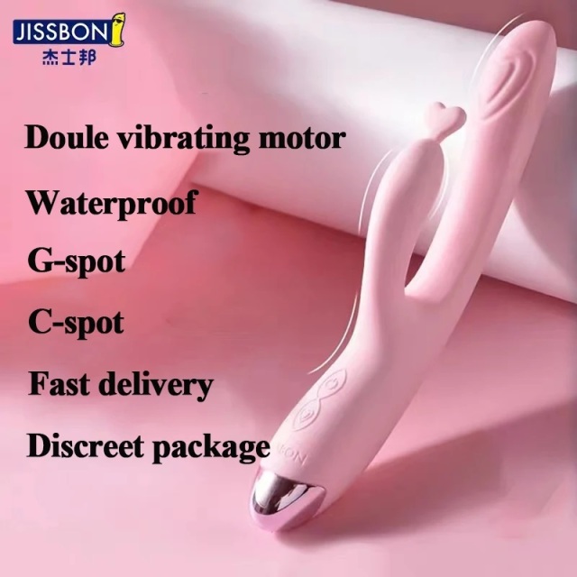 Jissbon Rabbit Vibrator Sex Toy for Women Clitoral Stimulation with Dual 8 Vibrating and 8 Slapping Speed Mode
