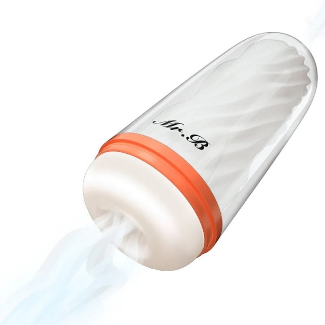 Wowyes Mr B Orange Male Masturbator Cup with Soft Pussy Vacuum Suction Sex Toy for Men
