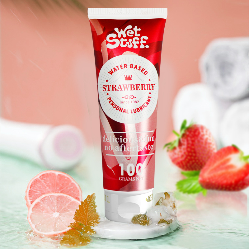 Wholesale Wet Stuff Strawberry Flavor Personal Lubricant Edible Water Based 100g Flavored Lube for Blowjob