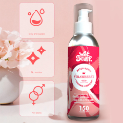 Wholesale Wet Stuff Lubricant Strawberry Flavor Natural Ingredients Water Based Lube Edible for Personal Lubricants for Sexual Health and Pleasure