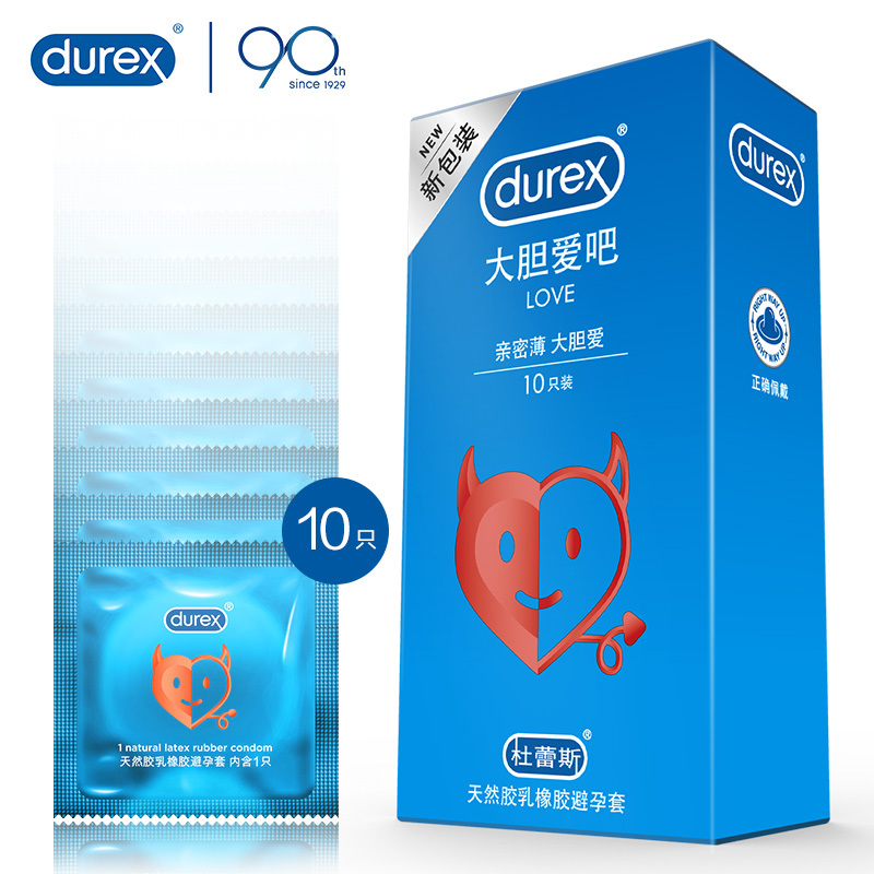 Durex Love Condoms for Men 10 Pieces Natural Latex Ultra Thin Smooth