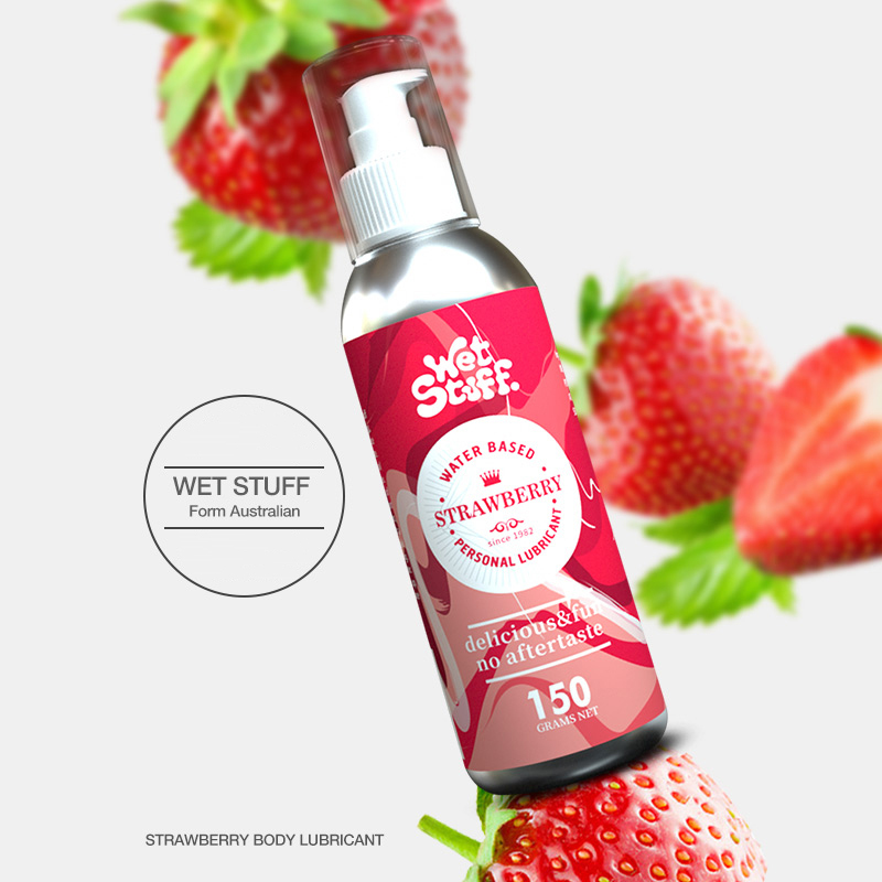 Wholesale Wet Stuff Lubricant Strawberry Flavor Natural Ingredients Water Based Lube Edible for Personal Lubricants for Sexual Health and Pleasure