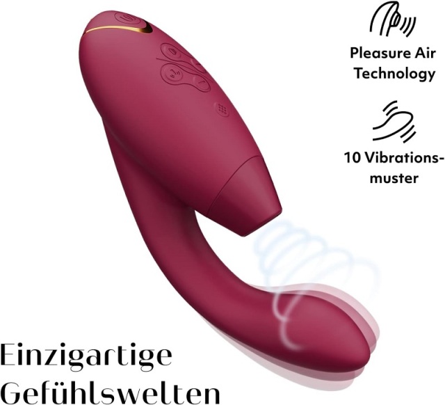 Luxury Womanizer Duo 2 Rabbit Vibrator Sex Toy for Clitoris and G-Spot Stimulation with 14 Intensity Levels and 10 Vibration