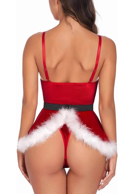 Wholesale Ladies Sexy Lingerie Christmas Costume Lace Santa Fancy Dress Outfit Babydoll Nightwear