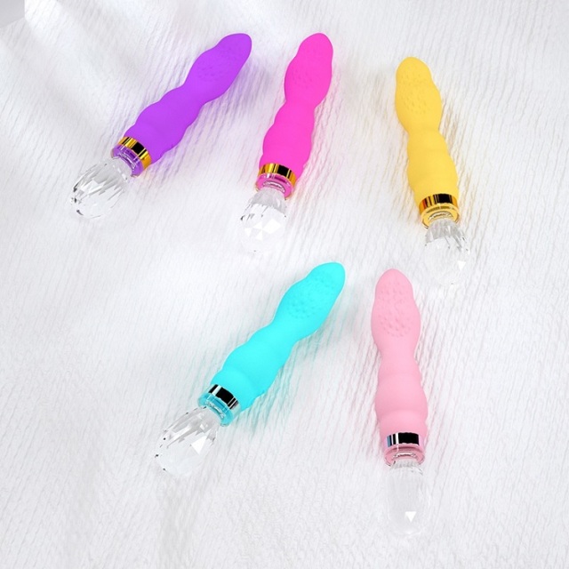 Wholesale HTW AV03 Luminous Crystal Grip Long Tongue Vibrator with 10 Speed Function for Female Vagina Orgasm