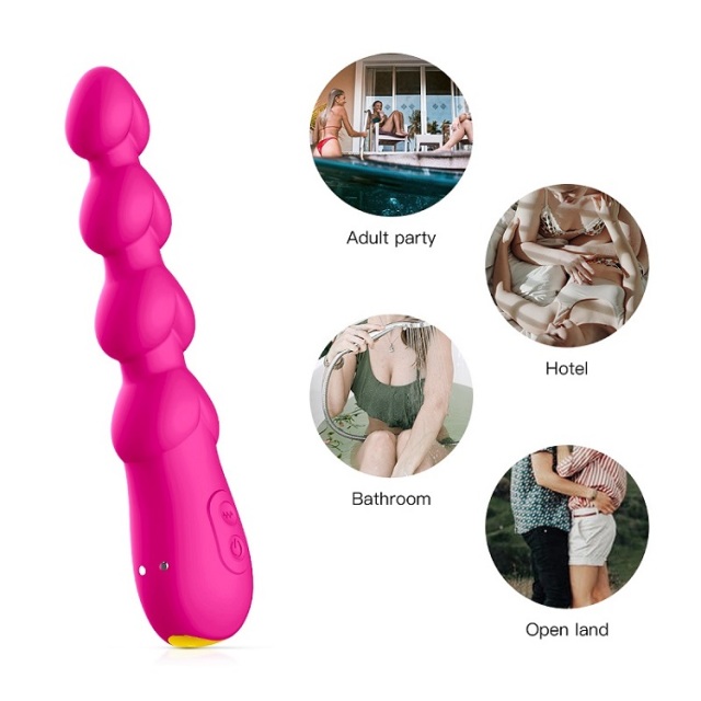 Wholesale HTW AV06 Handheld Huge Vibrating Bead Anal Plug with 10 Speed Function More Color Available