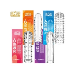 Wolf's Fang Adult Condom Male Delay Penis Sleeve Enlargement Crystal Particle Massage Stimulate Female Vagina