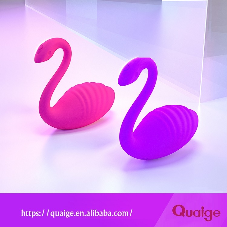 Wholesale Swan Phone APP & Wireless Remote Control Wearable Vibrator with 9 Speed Function for Women Masturbation