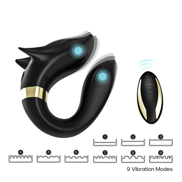 USK GZ01 Fox C-Shaped Clit Vibrator Remote Control with 9 Speed Function for Women Clit Stimulation