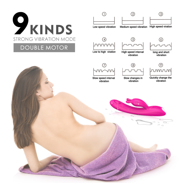 Best Female Sex Toy Rabbit Vibrator Clitoris And G-Spot Dual Stimulation for Women 9 Tapping and 9 Vibrating Speed Modes