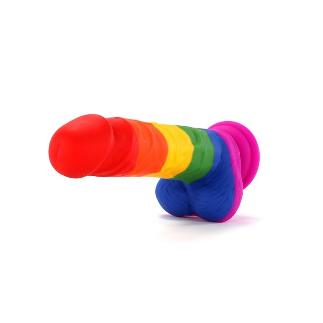 8.2 Inch Rainbow Pride Edition Dildo Realistic Penis with Suction Cup Vaginal G-spot and Anal Play for Gay Big Dildos