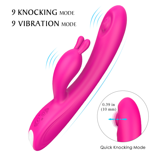 Best Female Sex Toy Rabbit Vibrator Clitoris And G-Spot Dual Stimulation for Women 9 Tapping and 9 Vibrating Speed Modes