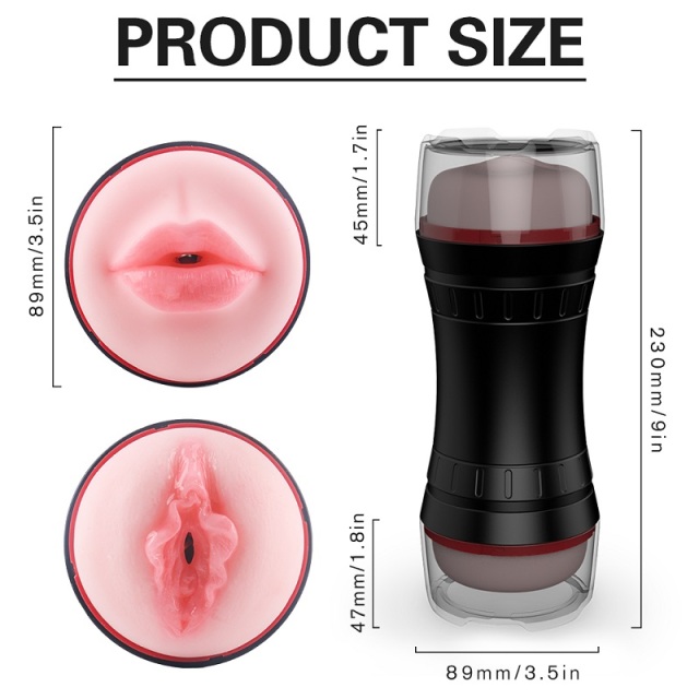 S192 Polaris Double Ended 2 in 1 Male Stroker Mouth and Vagina Shape Men Sex Toy Masturbator