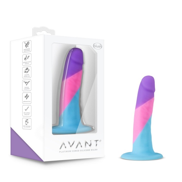 Blush Artisan 5 Inch Gay Pride Dildo with Suction Cup Base Elegantly Made with Smooth Pure Silicone Colorful Dildos