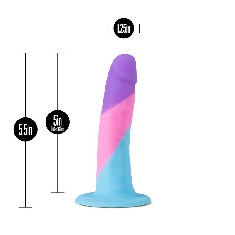 Blush Artisan 5 Inch Gay Pride Dildo with Suction Cup Base Elegantly Made with Smooth Pure Silicone Colorful Dildos