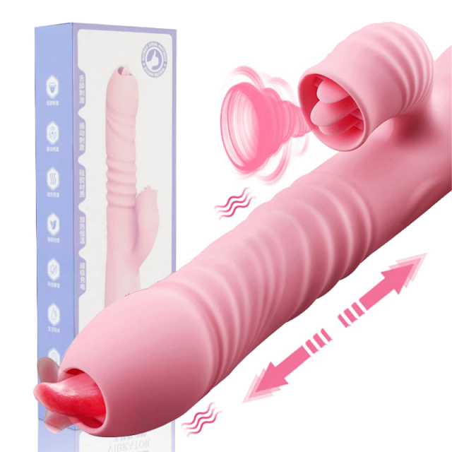 Betty Large Thrusting Heating 12 Vibration Pattern Tongue Licking Vibrator Screw for Women Multi Function Vibrator