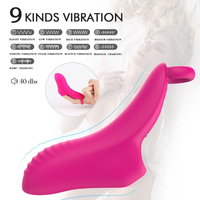 S116 finger sleeve vibrator sex toy for women with 9 vibration modes clitoral stimulation