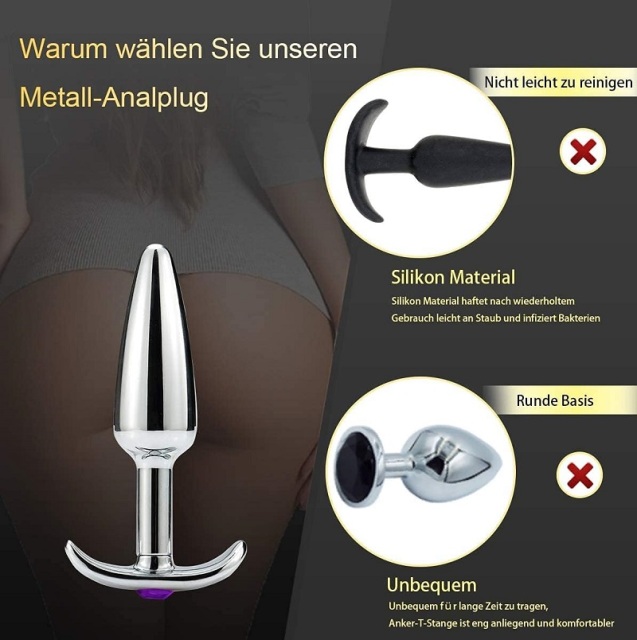 curve anal plug jewel detachable metal silver quaige sexshop for prostate massage