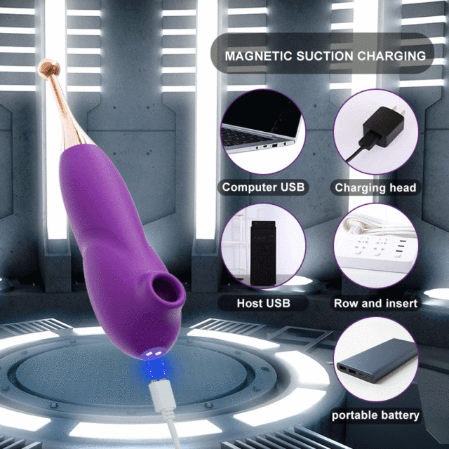 NBQ B604 Honey Bean Sex Toy 2 in 1 Vibrating Orgam Pen for Female with 12 Suction and Vibration Nipple Suck Masturbation Toys