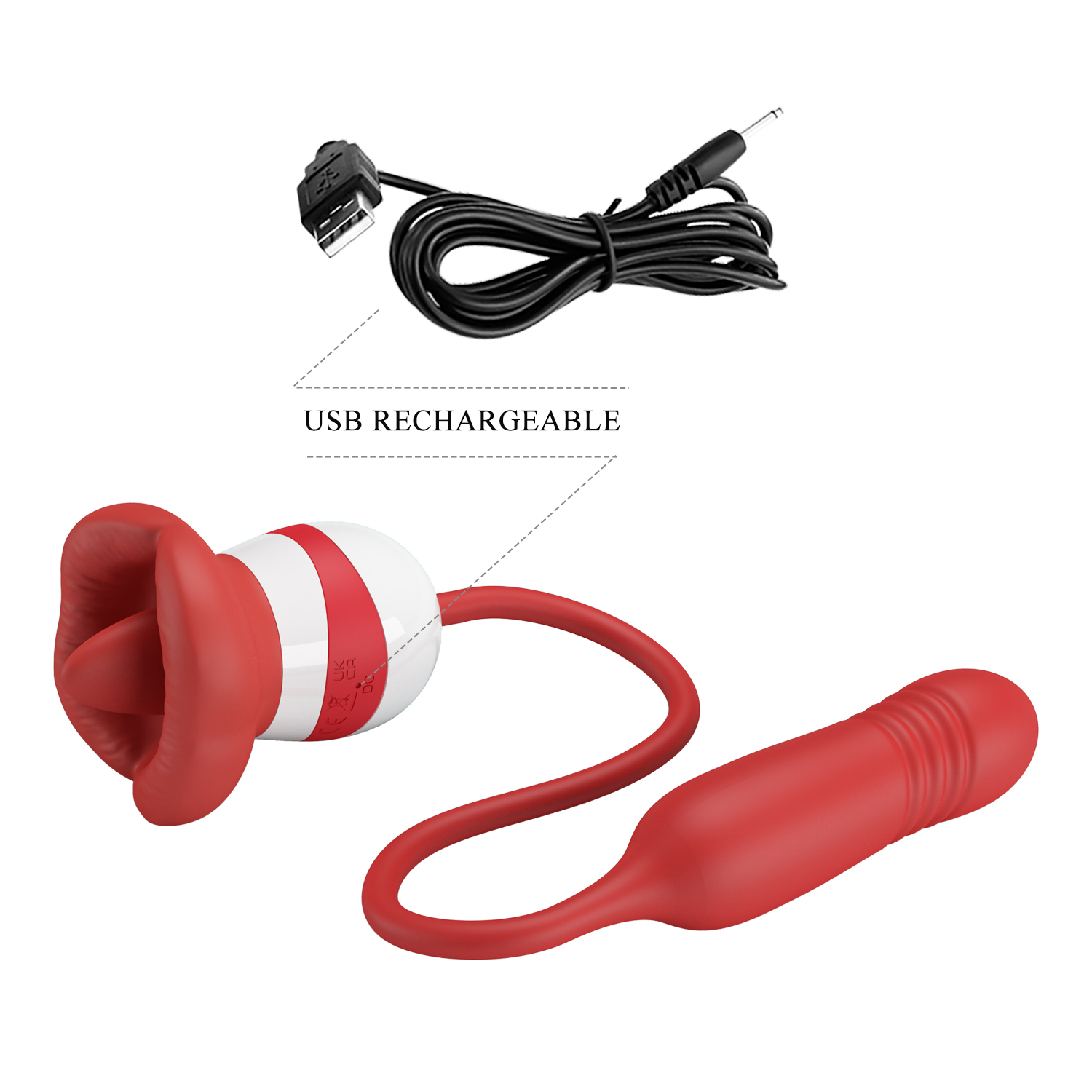 pretty love 5 vibration 5 thrusting settings 5 licking settings vibrator for woman BI-300075