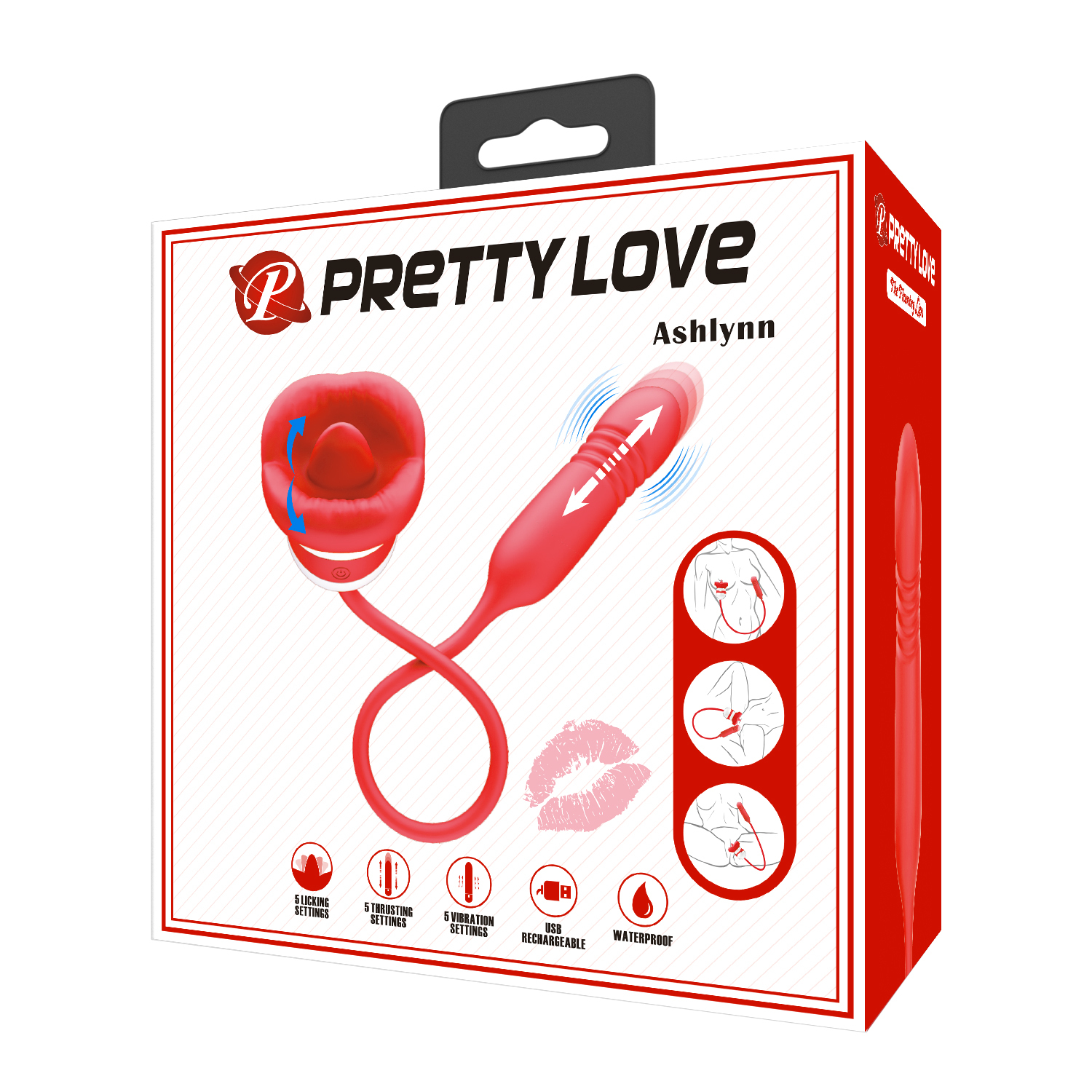 pretty love 5 vibration 5 thrusting settings 5 licking settings vibrator for woman BI-300075