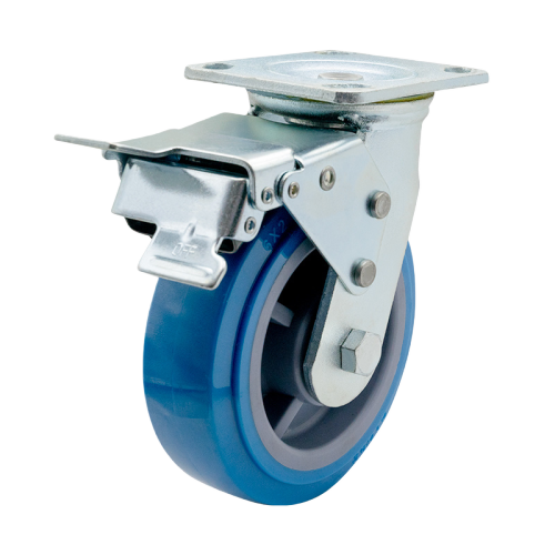 6" x 2" Premium PU Wheel,4.5" x 4" Top Plate Swivel Casters with Metal Total Lock, 904 lbs Load Rating