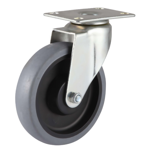 5" x 1" Conductive TPR Wheel,3.7" x 2.6" Top Plate Swivel Casters, 220 lbs Load Rating