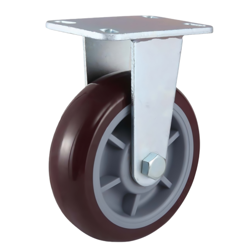 8" x 2.5" Premium PU Wheel,6.6" x 4.7" Top Plate Rigid Casters, 1433 lbs Load Rating