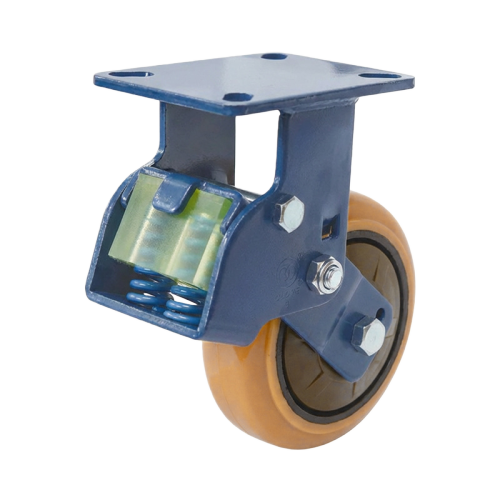 6" x 2" Polyurethane Wheel,5.5" x 4.3" Spring Loaded Casters, 772 lbs Load Rating