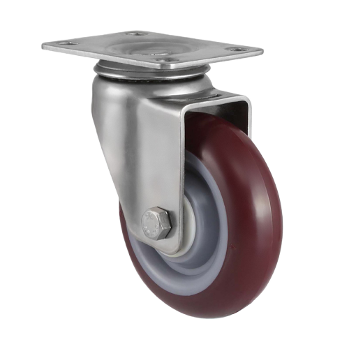 5" x 1.5" Premium PU Wheel,3.7" x 2.6" Top Plate Swivel Casters, 309 lbs Load Rating
