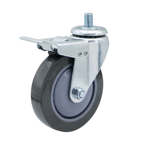 3" x 1" Noise Reducing PU Wheel, Bolt Hole Casters with Metal Total Lock, 110 lbs Load Rating