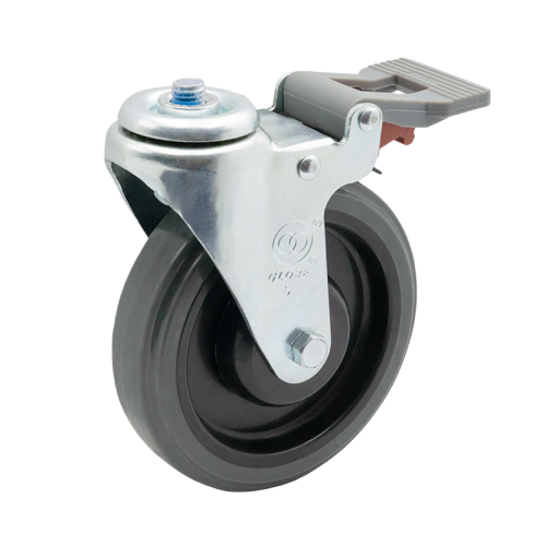 3" x 1" Noise Reducing PU Wheel, Bolt Hole Casters with Nylon Total Lock, 132 lbs Load Rating