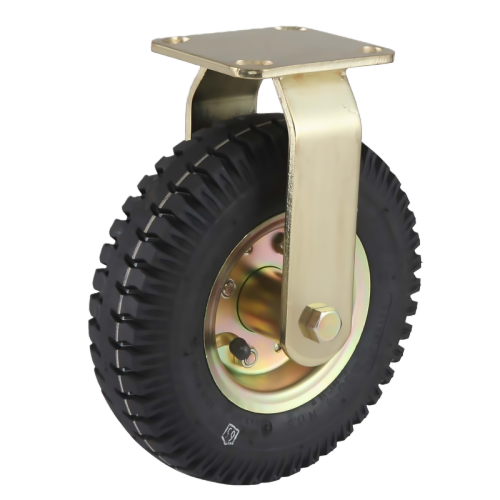 8" x 2.5" Pneumatic Rubber Wheel,4.5" x 4" Top Plate Rigid Casters, 276 lbs Load Rating