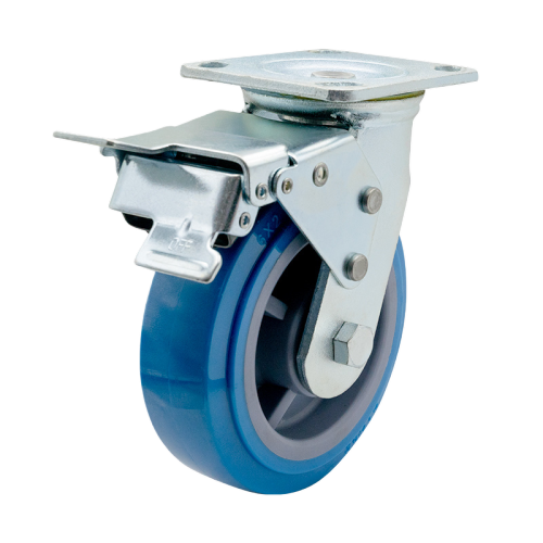 4" x 2" Premium PU Wheel,4.5" x 4" Top Plate Swivel Casters with Metal Total Lock, 617 lbs Load Rating