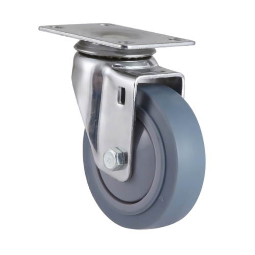 5" x 1.5" Premium TPR Wheel, Top Plate Swivel Casters, 220 lbs Load Rating