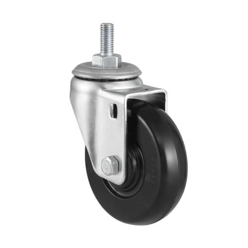 2.5" x 1.5" Rubber Wheel, Threaded Stem Casters, 143 lbs Load Rating