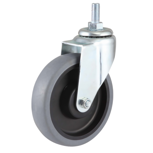 4" x 1" Conductive TPR Wheel, Threaded Stem Casters, 176 lbs Load Rating