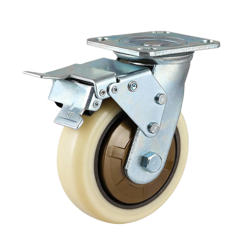 6" x 2" Polyurethane Wheel,4.5" x 4" Top Plate Swivel Casters with Metal Total Lock, 904 lbs Load Rating