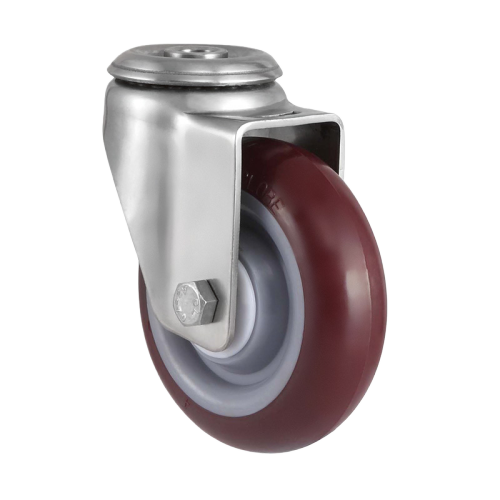 3.5" x 1.5" Premium PU Wheel, Bolt Hole Casters, 243 lbs Load Rating