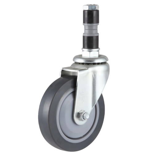 4" x 1" Noise Reducing PU Wheel, Expanding Stem Casters, 132 lbs Load Rating