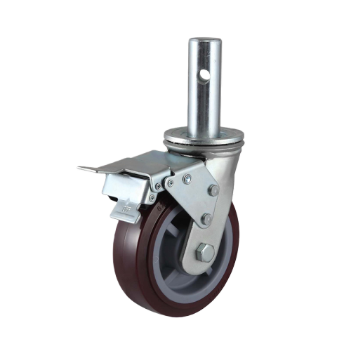 6" x 2" Premium PU Wheel, Stem Mount Casters with Metal Total Lock, 904 lbs Load Rating