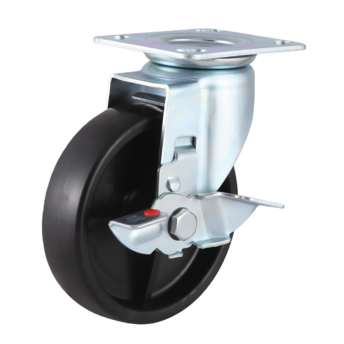 4" x 1.5" Phenolic Wheel,4.5" x 4" Top Plate Swivel Casters with Metal Side Brake, 441 lbs Load Rating