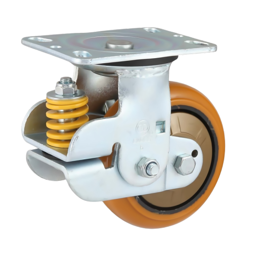 5" x 2" Polyurethane Wheel,6.2" x 4.5" Spring Loaded Casters, 661 lbs Load Rating