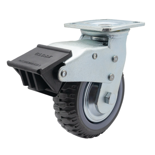 5" x 2" Polyurethane Wheel,4.5" x 4" Top Plate Swivel Casters with Nylon Total Lock, 772 lbs Load Rating