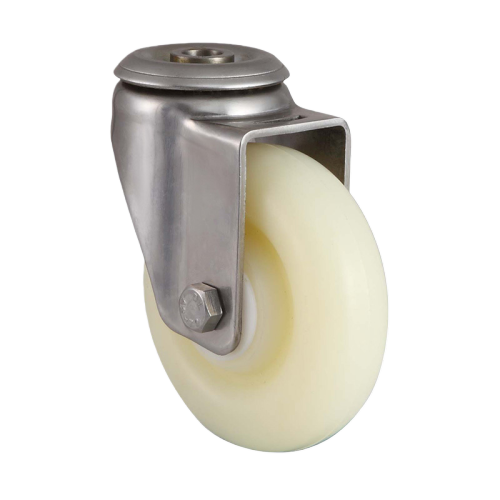 1.5" x 1" Nylon Wheel, Bolt Hole Casters, 110 lbs Load Rating