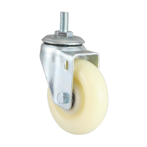 1.5" x 1" Nylon Wheel, Threaded Stem Casters, 110 lbs Load Rating