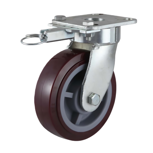 5" x 2" Premium PU Wheel,4.5" x 4" Kingpinless Casters with Pin-Style Directional Lock, 772 lbs Load Rating